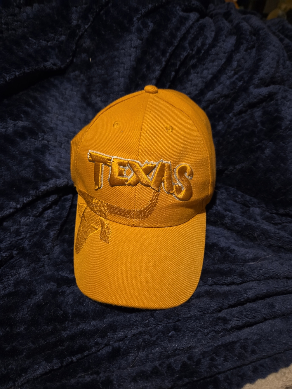 Gold-Tone 'TEXAS' Embroidered Baseball Cap